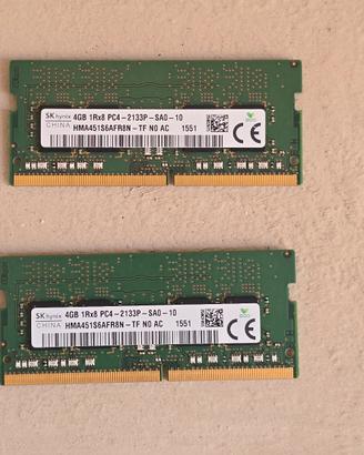 ram  ddr4 da 4gb totale 8gb