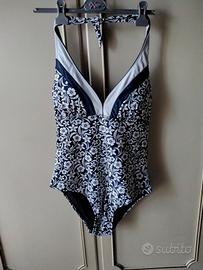 COSTUME INTERO DA DONNA A FIORI BIANCO E BLU