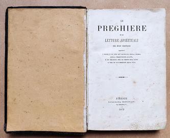 Libro antico preghiere Tipografia Cenniniana 1872