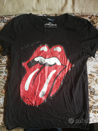 T-shirt rock rolling stone con lingua Taglia small
