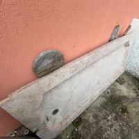 Lavabo in marmo rosso anni 60/70 lavorato a mano