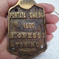 Placchetta Bilancia Ferroviaria Opessi Torino 