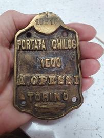 Placchetta Bilancia Ferroviaria Opessi Torino 