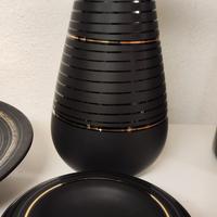 Trittico Vintage in Vetro Nero Satinato e Oro - La