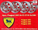 4 cerchi Peugeot 205 GTI 6x15 ET19 205 306 309
