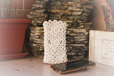  PORTACELLULARE MACRAMÈ CON CUORI – 100% COTONE