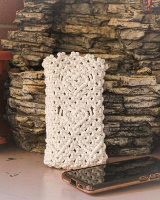  PORTACELLULARE MACRAMÈ CON CUORI – 100% COTONE