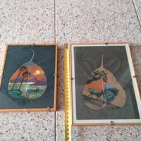 Foglie di pipal dipinte a mano