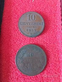 Monete 10 centesimi 1863-1852