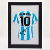 Quadro 3D Maradona Maglia Argentina con Autografo