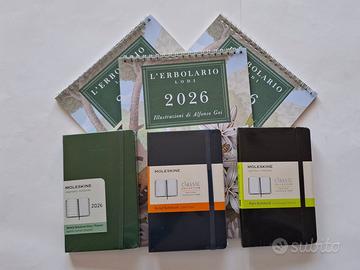 3 Moleskine weekly planner, ruled e plain (NUOVE).