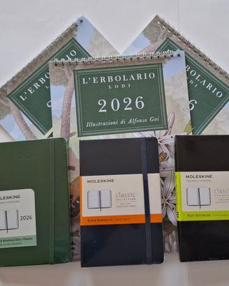 3 Moleskine weekly planner, ruled e plain (NUOVE).