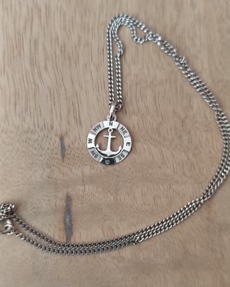 collana argento 925 stroili ancora bussola