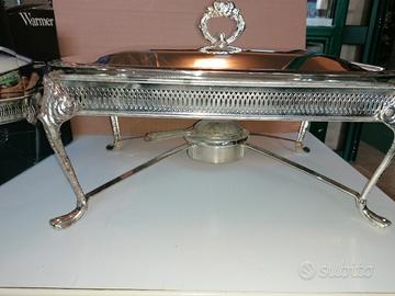 Porta,scalda Vivande e Pesciera inox e oro Freddi