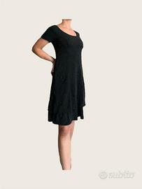 Abito invernale a maniche corte nero foderato