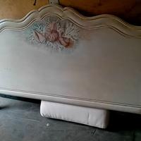 Testata Letto Matrimoniale legno dipinta a mano