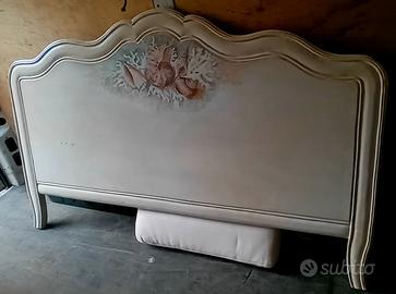 Testata Letto Matrimoniale legno dipinta a mano