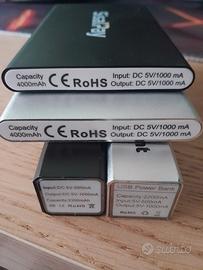 Set 4 Power Bank Portatili - (4000mAh e 2200mAh)