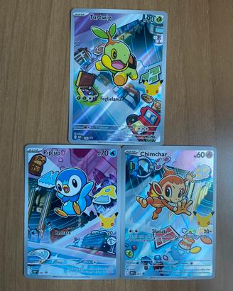 Pokémon Trio di Sinnoh Tuetwig Piplup Chimchar NM
