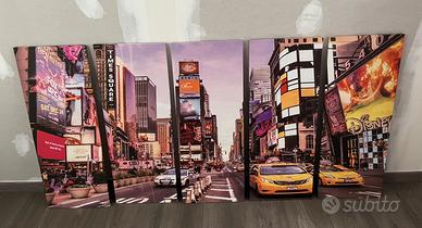 New York cinque tele quadro