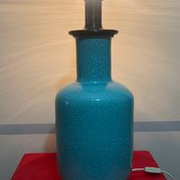 Lampada stile Craquelé  in ceramica color celeste