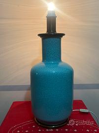 Lampada stile Craquelé  in ceramica color celeste