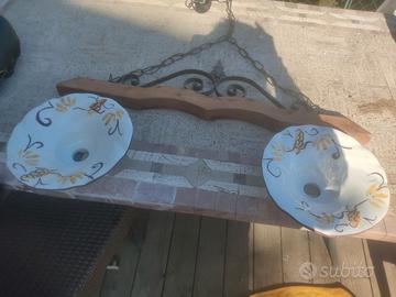Lampadario artigianale due uguali