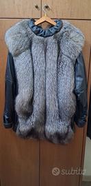 GIACCONE IN PELLE E PELLICCIA SINTETICA