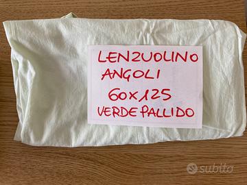 Lenzuola angoli lettino 60x125