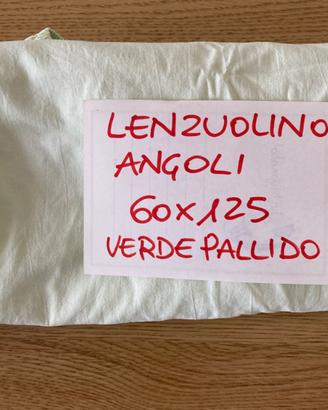 Lenzuola angoli lettino 60x125