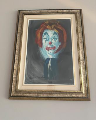 R. Mussolini "Testa di Clown" 40x60 certificato.