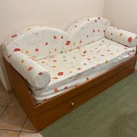Divano letto singolo con secondo letto estraibile