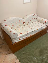 Divano letto singolo con secondo letto estraibile