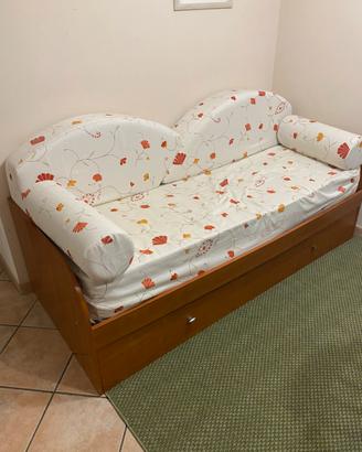 Divano letto singolo con secondo letto estraibile