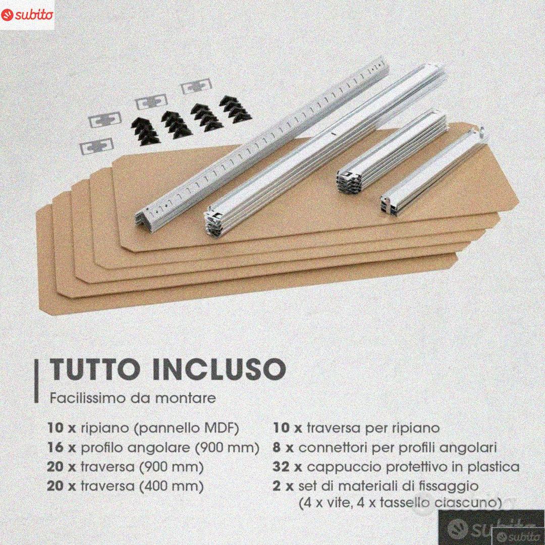 Moooble Set Di Casse In Legno Bianco Con 2 Scaffali Intermedi Fiammati, 75x40x31 Cm, Modulari Per Scaffali E Arredo - 3