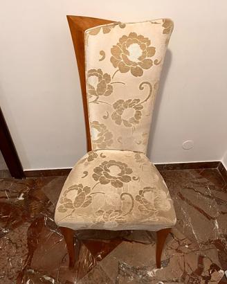 Sedia design moderna in legno e tessuto