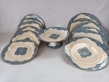 Antichi piatti in maiolica Francia XIX secolo 