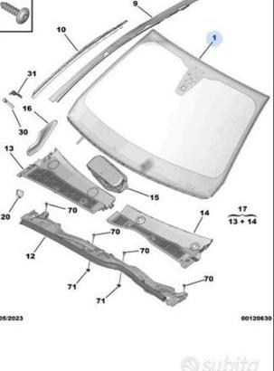 Parabrezza termico peugeot 2008 (p24e) 9825583080