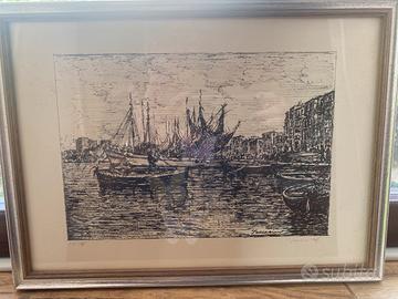 Stampa d’arte numerata - porto con barche -