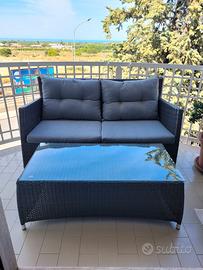 Divano & Tavolino rattan 
