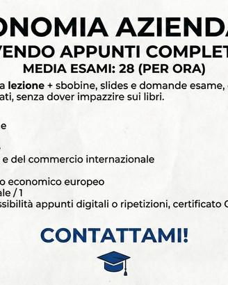 Kit Appunti universitari economia aziendale