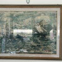 Dipinto di Alberto Nannoni, Mare in tempesta