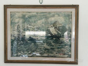 Dipinto di Alberto Nannoni, Mare in tempesta