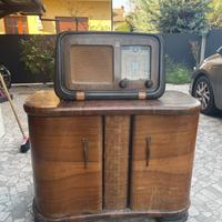 Mobile bar con radio a valvole da restaurare
