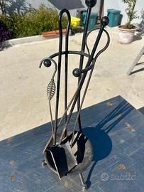 Set da camino in ferro battuto