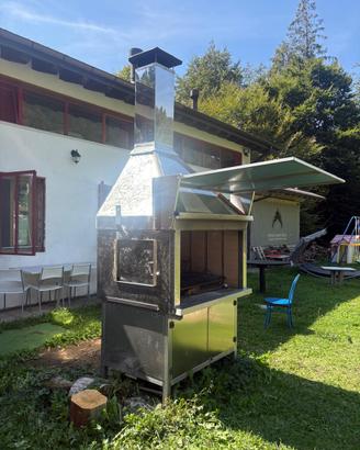 Camino barbecue artigianale in acciaio inox