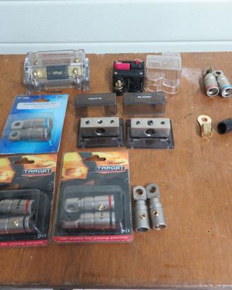 Morsetti vari per impianto hi fi stereo auto