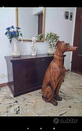 statua levriero in legno 