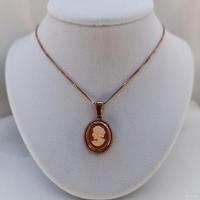 Collanina con ciondolo a cammeo in argento 925