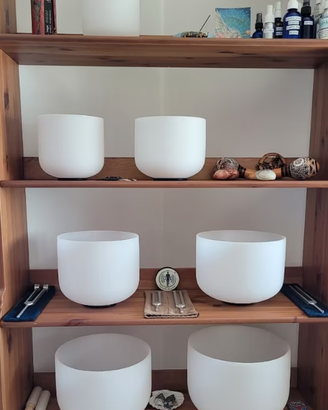 Set di 7 Campane Tibetane in Quarzo 432hz